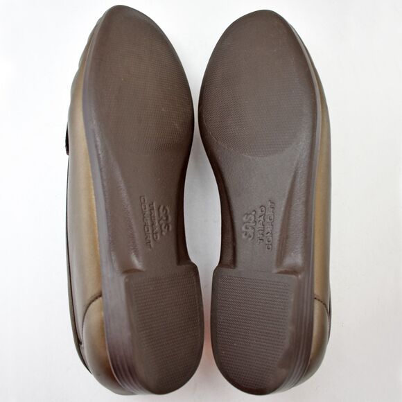 SAS Metro Bronze Slip On Leather Moccasin Toe Loafers - Women's Size 9M - Picture 6 of 8